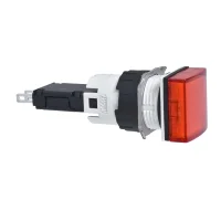 Schneider Electric XB6CV4BB 12...24V Entegre Led'Li Kare Kırmızı Eksiksiz Pilot Işığı Ø16 - 1