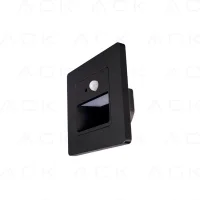 ACK AH07-00401 Sensörlü Merdiven Armatürü Siyah Kasa 3000K - 1