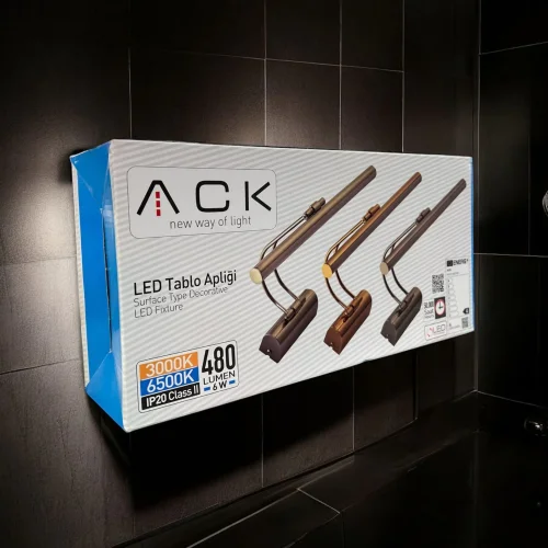 ACK AH10-00131 6W Siyah 6500K Led Tablo Aplik - 2