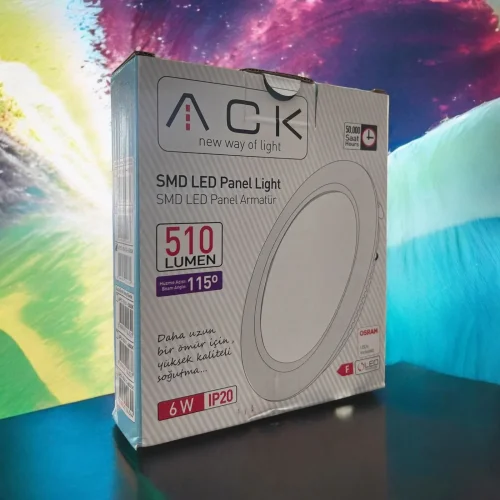 ACK AP01-00630 6500K Beyaz 6W Beyaz Kasa Sıva Altı Yuvarlak Led Panel - 3