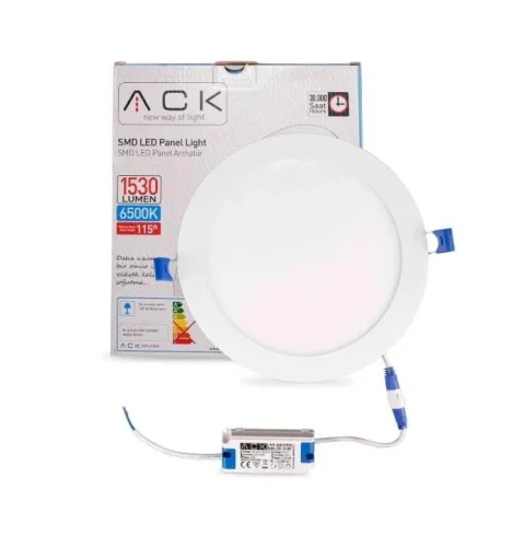 ACK AP01-01830 18W Beyaz 6500K Sıva Altı Yuvarlak Led Panel - 2