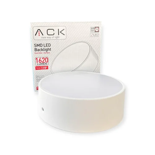 ACK AP05-01830 18W Beyaz 6500K Siva Üstü Yuvarlak Led Panel - 1