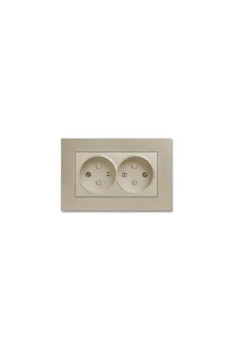 Artline 92605258 Novella/Trenda Bronz İkili Topraklı Priz Çocuk Korumalı Kapak (Mekanizma Hariç) - 1