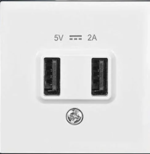 Artline 92605609 Novella/Trenda Met Beyaz Usb Priz Kapak 5V-2A (Mekanizma Hariç) - 1