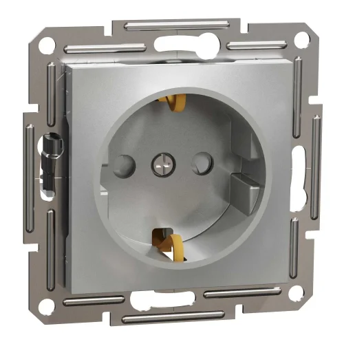 Schneider Electric EPH2900261 Asfora Plus Çocuk Korumalı Topraklı Priz 16A Alüminyum Renk - Çerçevesiz - 1