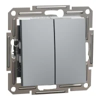 Schneider Electric EPH1100162 Asfora Plus İkili Liht Buton Çelik Renk - Çerçevesiz - 1