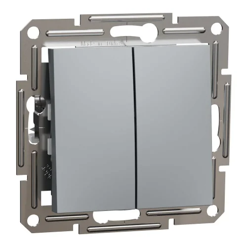 Schneider Electric EPH1100162 Asfora Plus İkili Liht Buton Çelik Renk - Çerçevesiz - 1