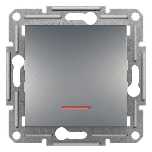 Schneider Electric EPH1600162 Asfora Plus Işıklı Liht Buton Çelik Renk - Çerçevesiz - 1