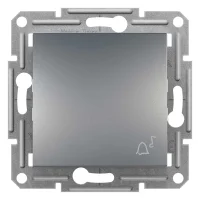 Schneider Electric EPH0800162 Asfora Plus Zil İşaretli Liht Buton Çelik Renk - Çerçevesiz - 1