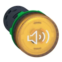 Schneider Electric XB5KS2B8 Aydınlatmalı Sesli Uyarı Plastik Sarı Ø22 Sürekli veya Aralıklı Ton 24 V AC/DC - 1