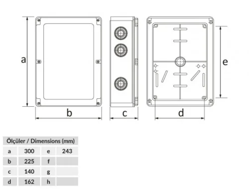Bemis BB1-0731-0063 Opak Vidalı Kapak IP44 Plastik Buat (220x300x140) - 2