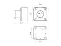 Bemis BC1-1303-2210 CEE Norm IP44 110V-150V Duvar Fiş - 2