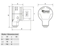 Bemis BC1-3505-2080 CEE Norm IP44 32A 90° Eğik Enversör Döner Fiş - 2
