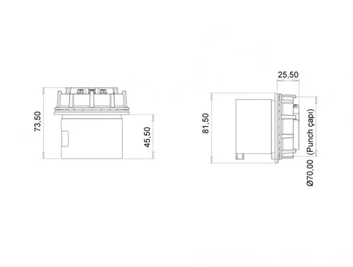 Bemis BC1-3505-2140 CEE Norm IP44 32A Somunlu Fiş - 2
