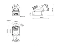 Bemis BC1-4303-7537 CEE Norm IP67 63A 90° Eğik 1/16A. Makine Prizli Duvar Priz - 2