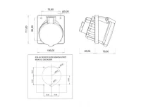 Bemis BC1-4504-2420 CEE Norm IP44 63A 45° Eğik Makine Priz - 2