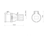 Bemis BCS-1504-2312 CEE Norm IP44 4/16A Uzatma Priz - 2