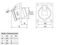 Bemis BCS-1504-2420 CEE Norm IP44 4/16A 45° Eğik Makine Prizi - 2