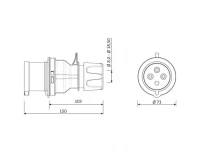 Bemis BCS-3504-2011 CEE Norm IP44 4/32A Düz Fiş - 2