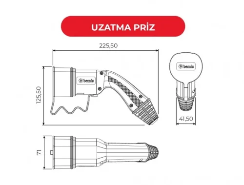 Bemis BEV-5020-1205 Kablolu Şarj Seti Trifaze 20A 5m. Kablolu - 3