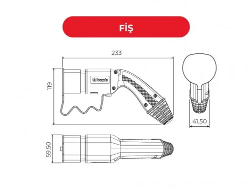 Bemis BEV-5032-1205 Kablolu Şarj Seti Trifaze 32A 5m. Kablolu - 2