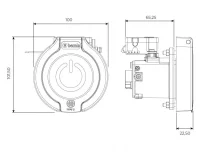 Bemis BEV-5032-4310 3 Noktadan Montajlı Pano Prizi Trifaze 32A - 3
