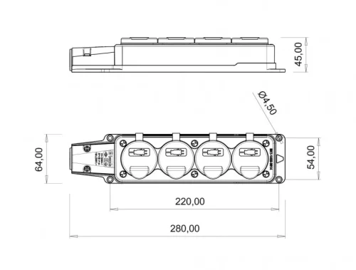 Bemis BK1-1402-3624 1/16A Kauçuk Dörtlü Grup Priz Fransız Tipi - 2