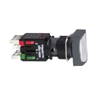 Schneider Electric XB6DF1B5B Beyaz Dikdörtgen Sıva Altı Eksiksiz Buton Ø16 Mandallama 1Na+1Nk 12...24V - 1