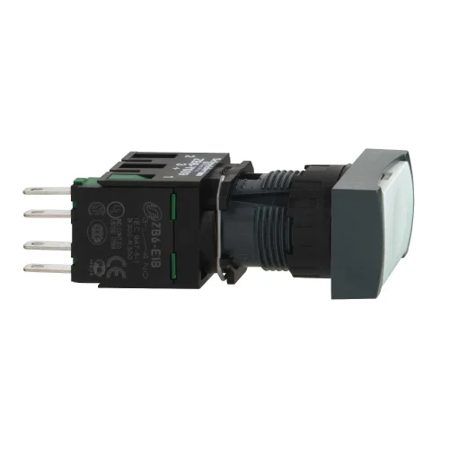 Schneider Electric XB6DA11B Beyaz Dikdörtgen Sıva Altı Eksiksiz Buton Ø16 Yaylı Dönüş 1Na İşaretsiz - 1