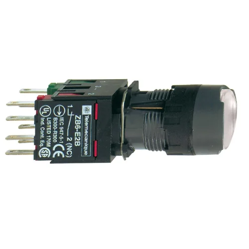 Schneider Electric XB6AF1B5B Beyaz Sıva Altı Eksiksiz Buton Ø16 Mandallama 1Na+1Nk 12...24V - 1