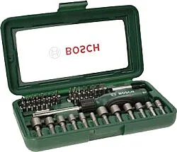 Bosch 2607019504 46 Parça Vidalama Ucu, Lokma ve Cırcırlı Tornavida Seti - 1