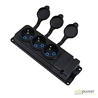 Bylion 950-004-0003 3KMP-F 1x16A Kauçuk Üçlü Grup Priz IP44 - 1
