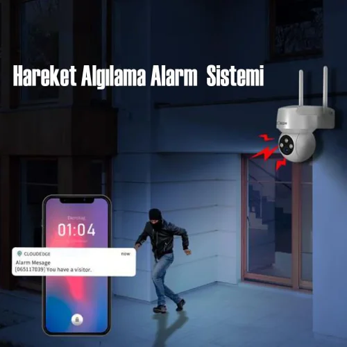 CATA CT-4051 336 Derece Dönebilen Gece Görüşlü Akıllı Dış Mekan Kamera - 3