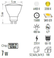 Cata CT-4215 8W Amber Led Çanak Ampul GU-10 Duy - 2