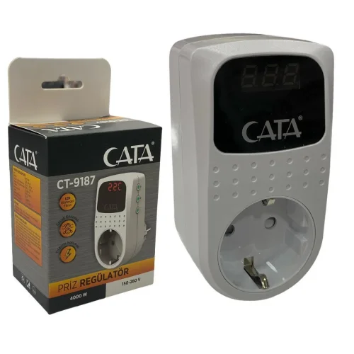CATA CT-9187 4000W Dijital Led Ekranlı Akım Korumalı Priz - 1
