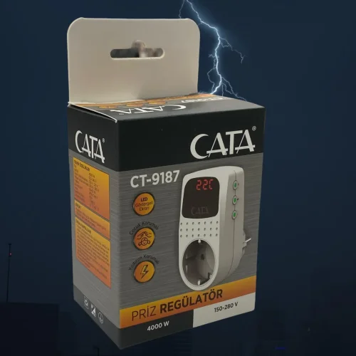 CATA CT-9187 4000W Dijital Led Ekranlı Akım Korumalı Priz - 2