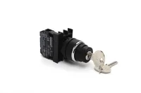 Emas B100AC20 Plastik 1NO (0-I) 60° Anahtarlı Kalıcı Tüm Pozisyonlarda Anahtarı Çıkan 22 mm Buton - 1