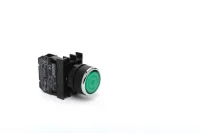 Emas B100FY Plastik 1NO Yaylı Kalıcı Yeşil 22 mm Buton - 1