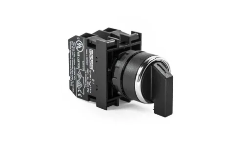 Emas B101S32 Plastik 2NO (II-0-I) 60° Seçici Çift Dönüşlü 22 mm Buton - 1