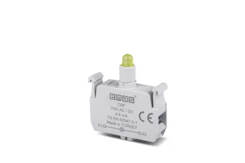 Emas CBF LED'li 110V DC Sarı Sinyal Blok - 1