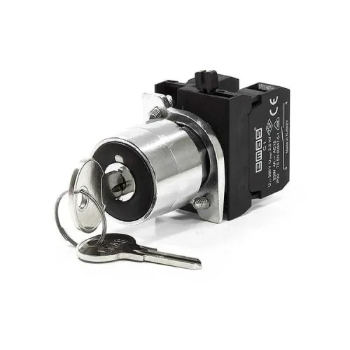 Emas CM100AA20 Metal 1NO (0-I) 60° Anahtarlı Kalıcı 0 Pozisyonunda Anahtarı Çıkan 22 mm Buton - 1
