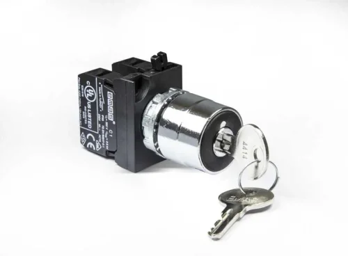 Emas CM101AA32 Metal 2NO (II-0-I) 60° Anahtarlı Çift Dönüşlü 0 Pozisyonunda Anahtarı Çıkan 22 mm Buton - 1