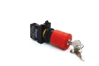 Emas CP200EA30 Plastik 1NC Acil Stop 30 mm Çevirmeli Anahtarlı Kırmızı 22 mm Buton - 1
