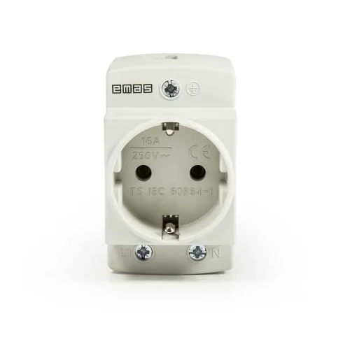 Emas EPREU2GL 2P+E Ray Tipi Priz 16A Gri LED li Pano Tipi - 1