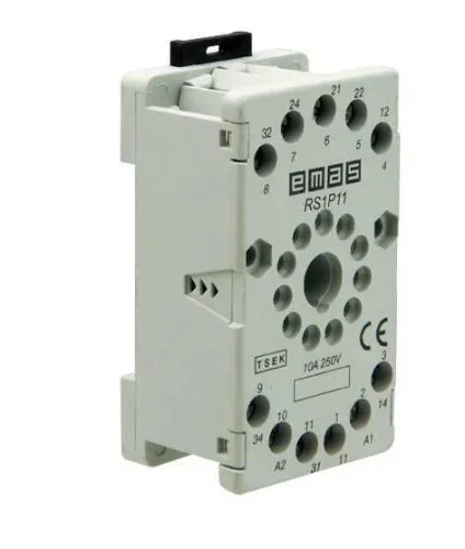 Emas RS1P11G1 11 Pin Gri Röle Soketi - 1