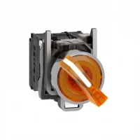 Schneider Electric XB4BK125B5 Harmony XB4 Mandal Buton Ø22 2 Konumlu LED'li 24V AC/DC 1NA+1NK Turuncu - 1