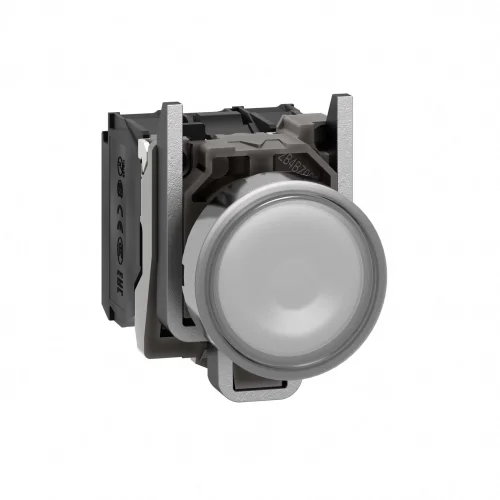 Schneider Electric XB4BW31M5 Harmony XB4 Sıva Altı Ø22 Yaylı Dönüş LED'li 230V AC 1 NA+1 NK Beyaz - 1