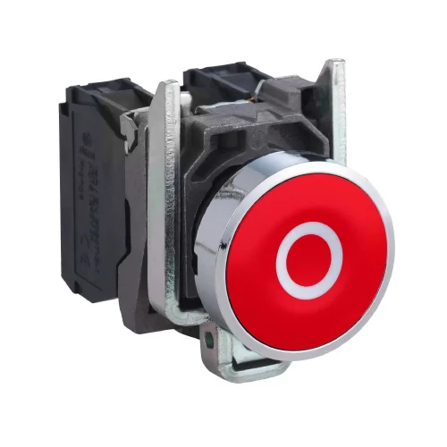 Schneider Electric XB4BA4322 Harmony XB4 Sıva Altı Yaylı Buton Ø22 Kırmızı üzerine beyaz 
