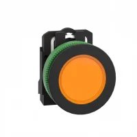Schneider Electric XB5FVB5 Harmony XB5 Selektör Anahtar Gömülü Plastik Seri Ø30 2 Pozisyonlu mandal buton LED'li 24 V AC/DC 1 NA+1 NK Sarı - 1