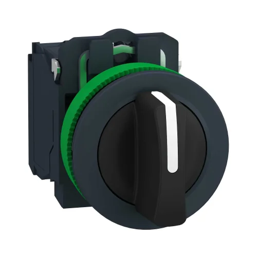 Schneider Electric XB5FD33 Harmony XB5 Selektör Anahtar Gömülü Plastik Seri Ø30 3 Pozisyonlu Siyah Mandal Buton 1 NA+ 1 NA - 1
